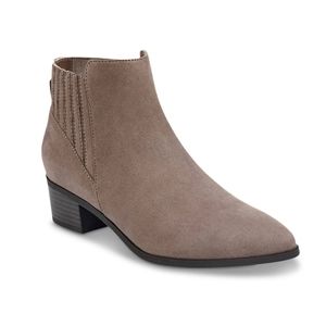 Faux Suede Booties taupe, size 8.5